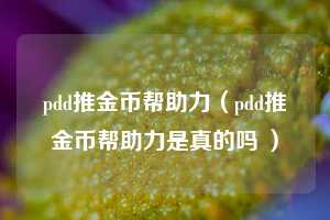 pdd推金币帮助力（pdd推金币帮助力是真的吗 ）  第1张